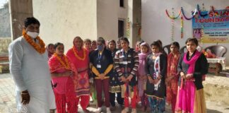 Yamunanagar : महिला सिलाई सैंटर का शुभारंभ mange ram marupur, yamunanagar hulchul, free ladies silai center damla