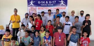 Yamunanagar : तलवारबाजी में अंडर 14 व 17 आयु वर्ग में हुई प्रतियोगिता Yamunanagar Hulchul Talwarbaji