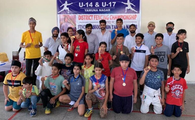 Yamunanagar : तलवारबाजी में अंडर 14 व 17 आयु वर्ग में हुई प्रतियोगिता